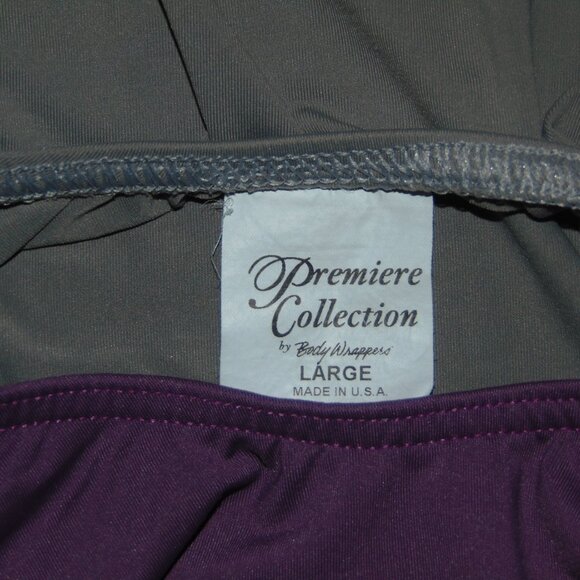 Body Wrappers Grey Maroon Leotard L - Picture 5 of 7